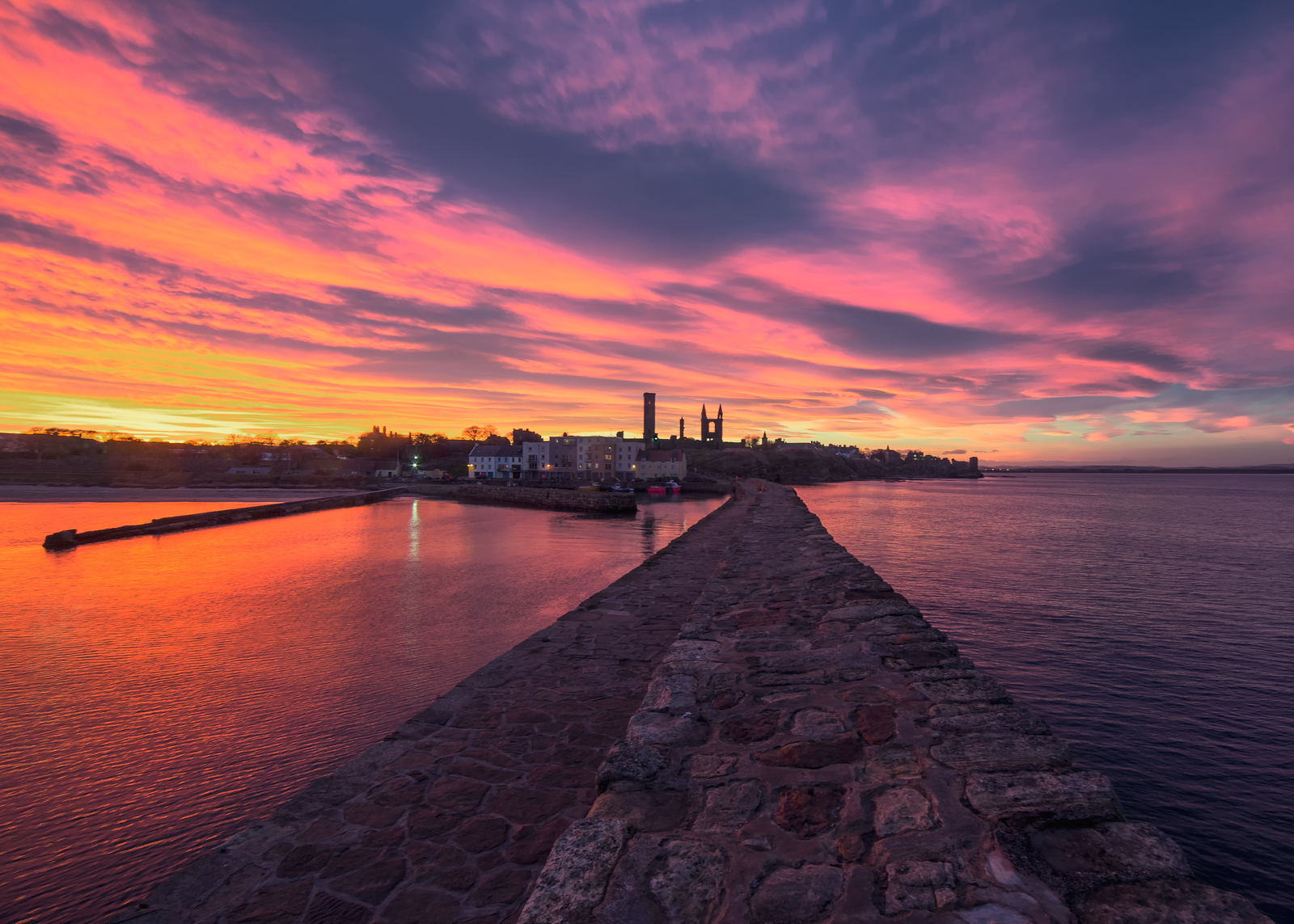 Sunset from the end of the pier, St Andrews photography print