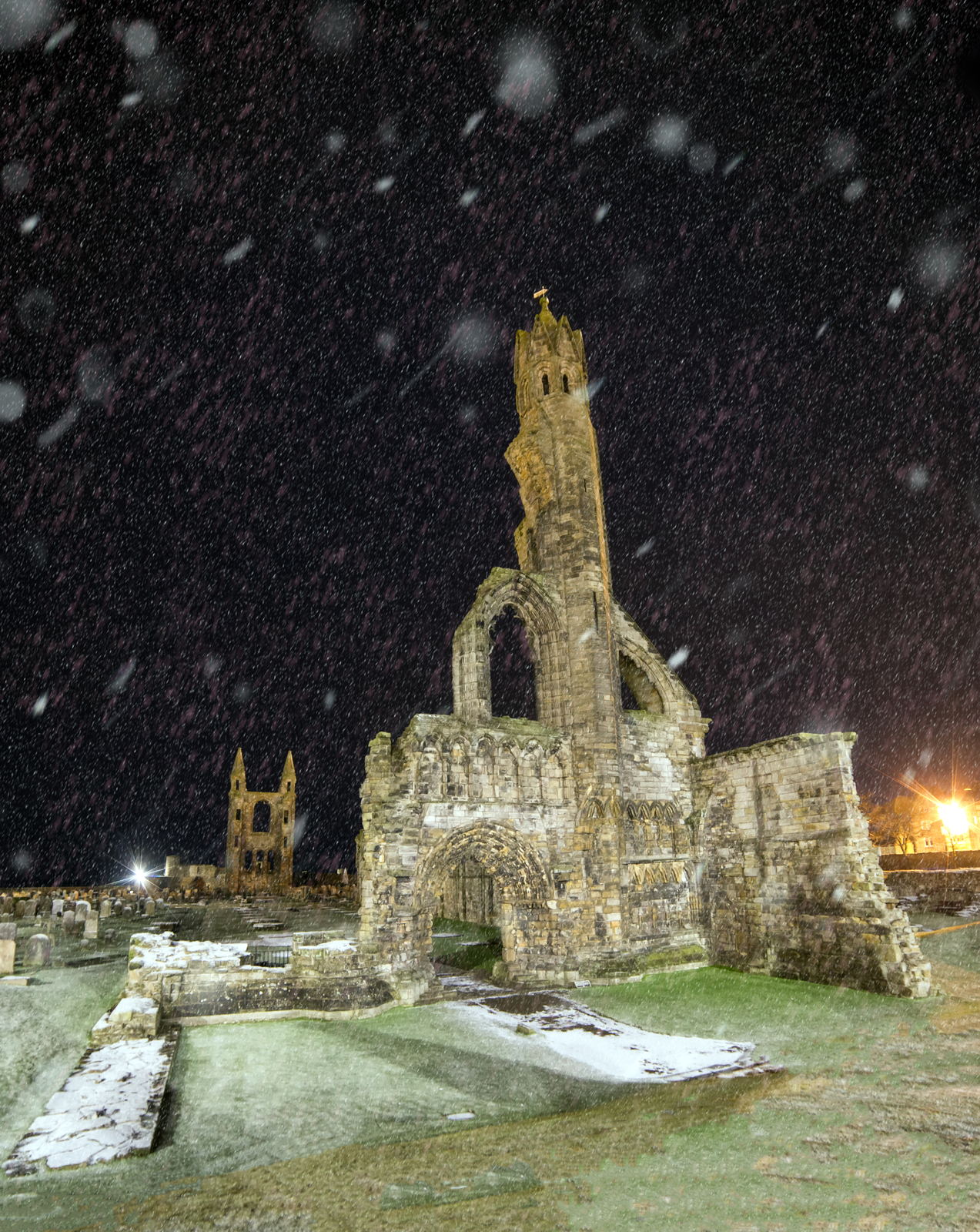 Snowy Cathedral, St Andrews photography print