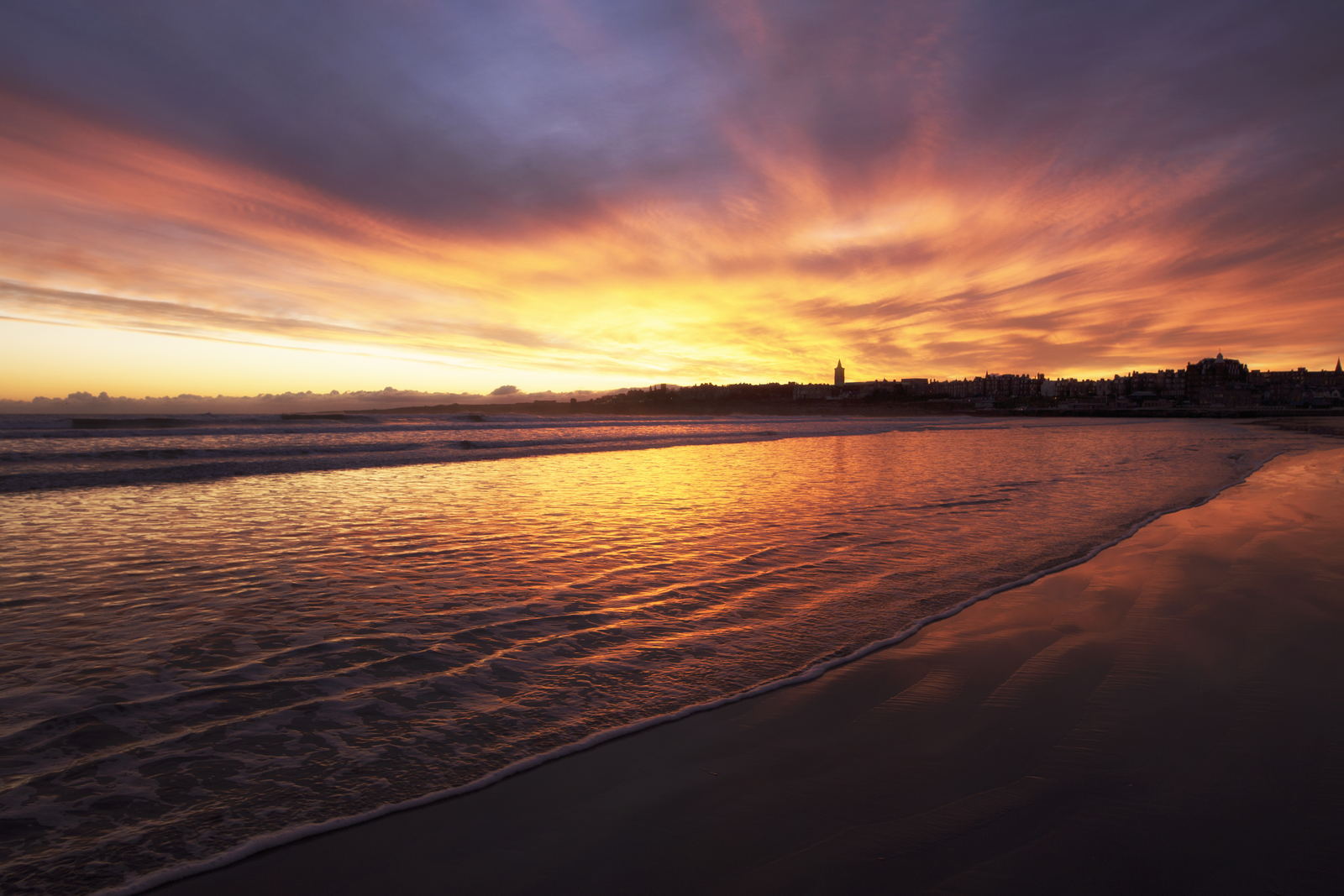 Sunrise waves, St Andrews photography print